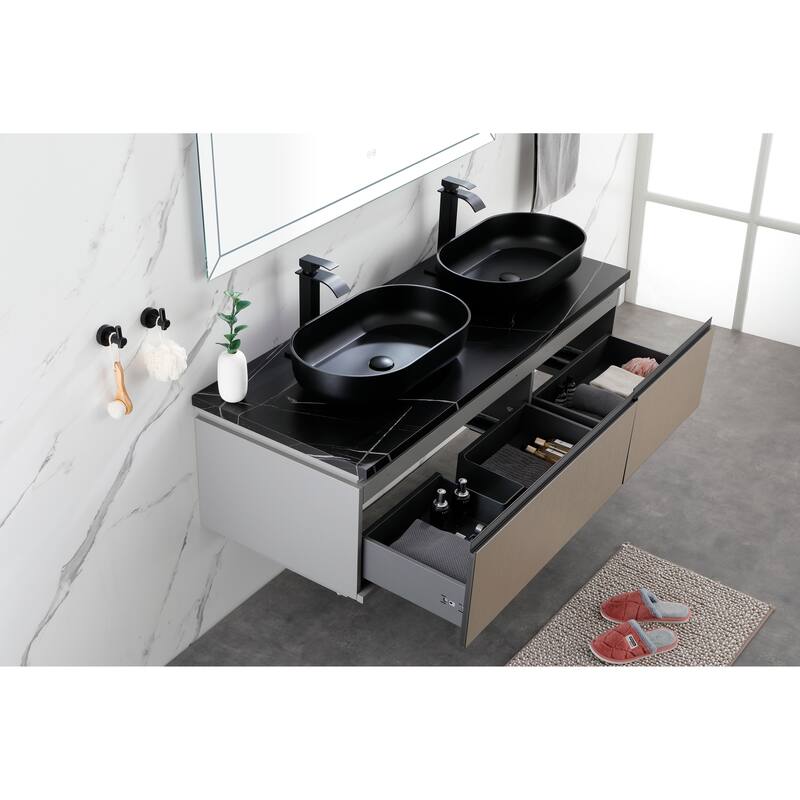 Eco-Friendly 24-Inch Acrylic Rectangular Vessel Sink, Durable and Hygienic, for Modern Bathroom Design - 24in L