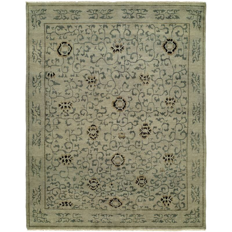 Transitional Hand-Knotted Wool Area Rug - 3' x 5' - Grey
