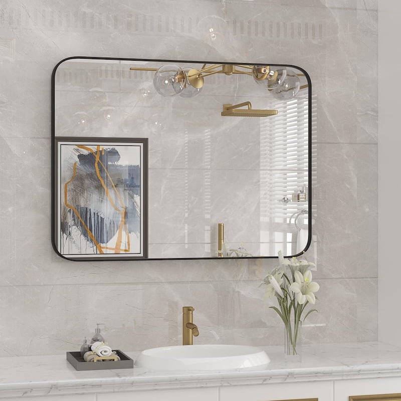 Wall-Mounted Mirrors - Premium Rectangular Bathroom Mirror - 48"*30" Rectangular
