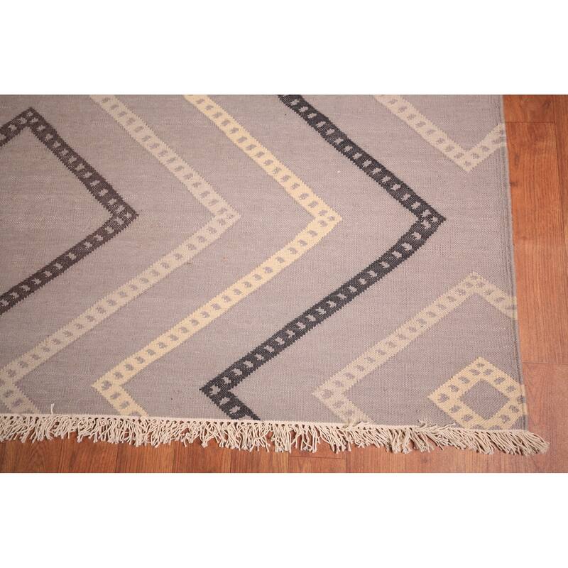 All-Over Kilim Durrie Oriental Large Area Rug Cotton Carpet - 10'5" x 23'5"