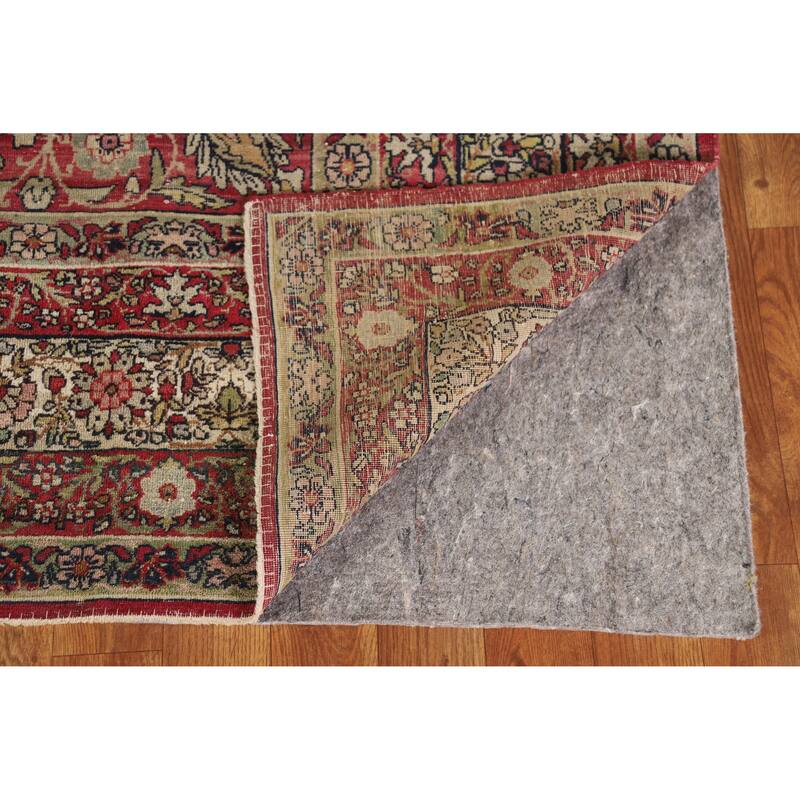 Hand Knotted Oriental 100% Wool Carpet Traditional Floral Beige & Ivories Kerman Area Rug - 9' 4'' X 6' 3''