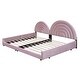 preview thumbnail 6 of 9, Separable Twin and Full Velvet Bed Set with Semicircular Headboard, Pink