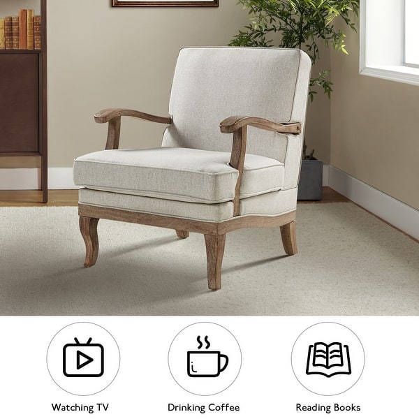 Rinaldo Farmhouse Polyester Armchair with Comfortable Backrest and