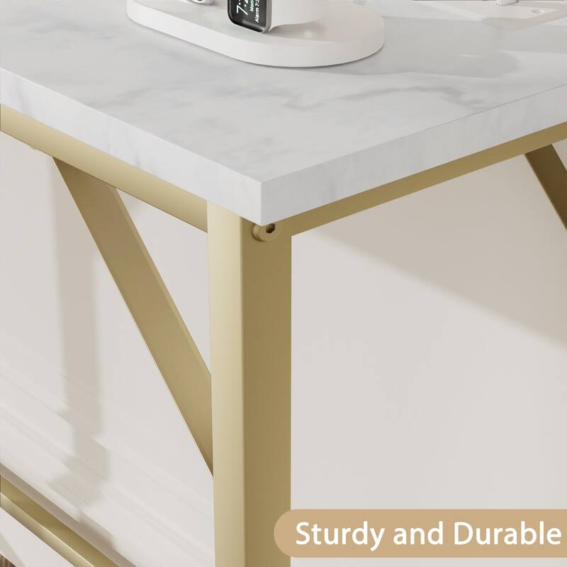 5.9" Narrow Console Table with Outlets