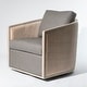 preview thumbnail 115 of 165, KINWELL 31"W Oak Frame Upholstered Swivel Barrel Armchair