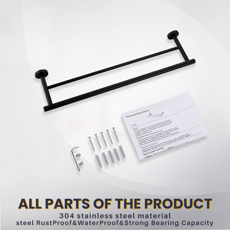 WOWOW Wall Mounted Stainless Steel Double Towel Bar