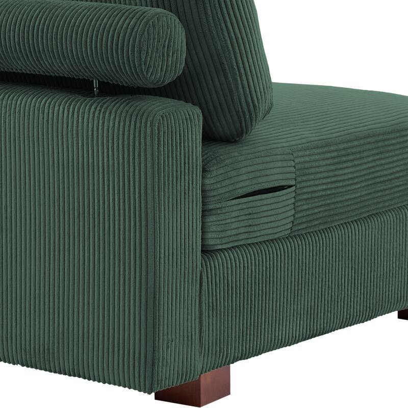 Modern Modular Sectional Sofa Corduroy Chaise Lounges