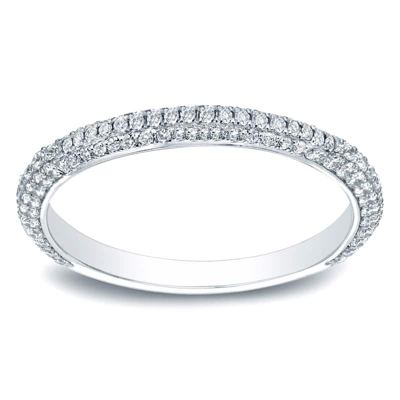Auriya 3/5ctw Pave Diamond Wedding Band 14k Gold