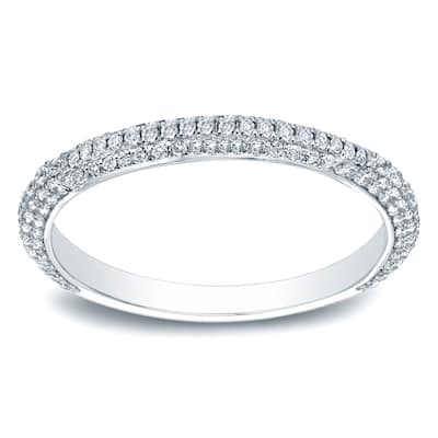 Auriya 3/5ctw Pave Diamond Wedding Band 14k Gold