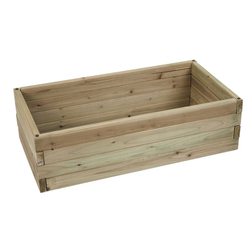 Brown Natural Wood Rectangular 2.7ft x 1.3ft Raised Garden Bed