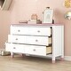 preview thumbnail 2 of 7, Wooden Storage Dresser with 6 Drawers,Storage Cabinet for kids Bedroom,White+Pink