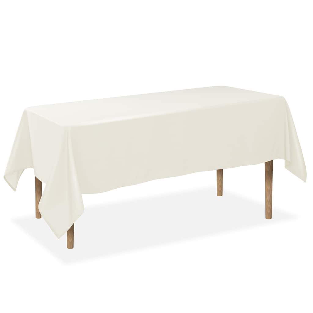 60 x 102in Rectangular Polyester Tablecloth Ivory