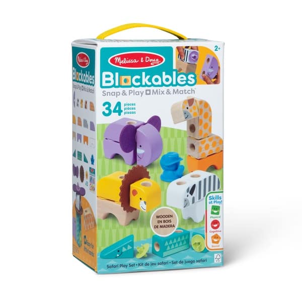slide 2 of 7, Melissa & Doug Blockables Safari Play Set Multi - Kids