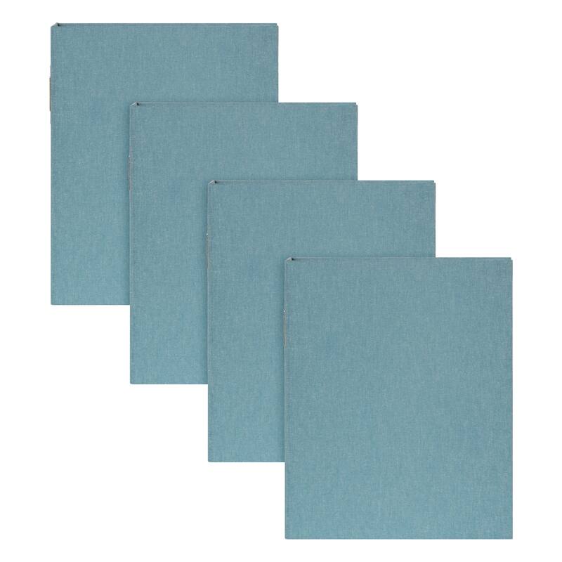 DesignOvation Cydney Set of 4 Fabric Photo Albums - 40 Photos - Teal