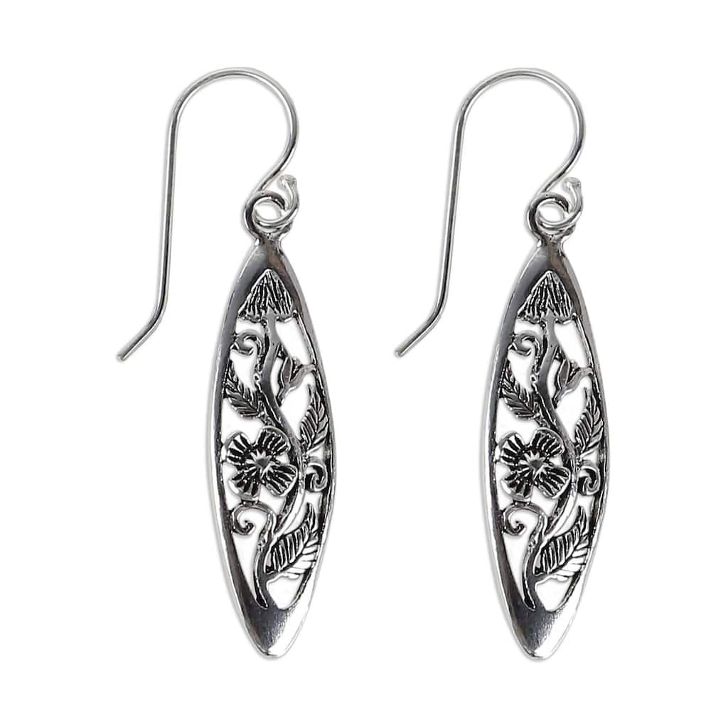 NOVICA Sterling Silver Spring Daisy Handmade Dangle Earrings (Thailand) - 1.9*0.4