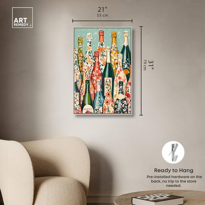 Floral Collection Bottles II Canvas by Art Remedy