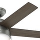 preview thumbnail 8 of 12, Hunter 46" Anslee Ceiling Fan with LED Light Kit and Pull Chain - Transitional, Contemporary