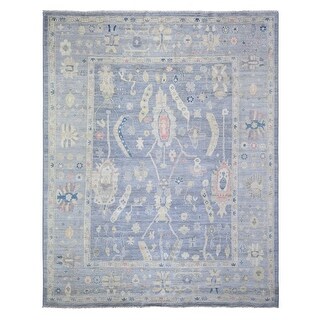 Shahbanu Rugs Air Force Blue, Natural Dyes Afghan Oushak with Soft ...