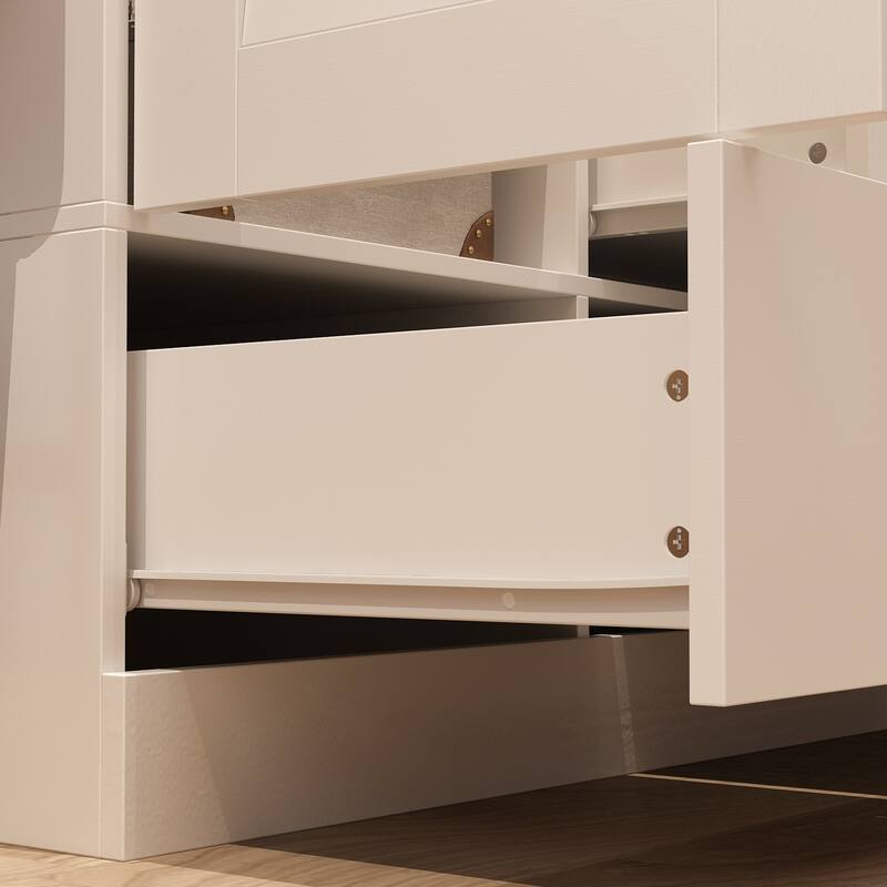 Contemporary Modern Freestanding Wardrobe Armoire Closet, 70", White