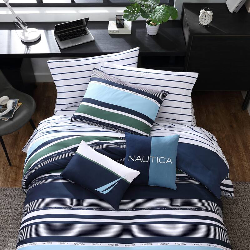 Nautica Elliot Reversible Navy Comforter Bonus Set