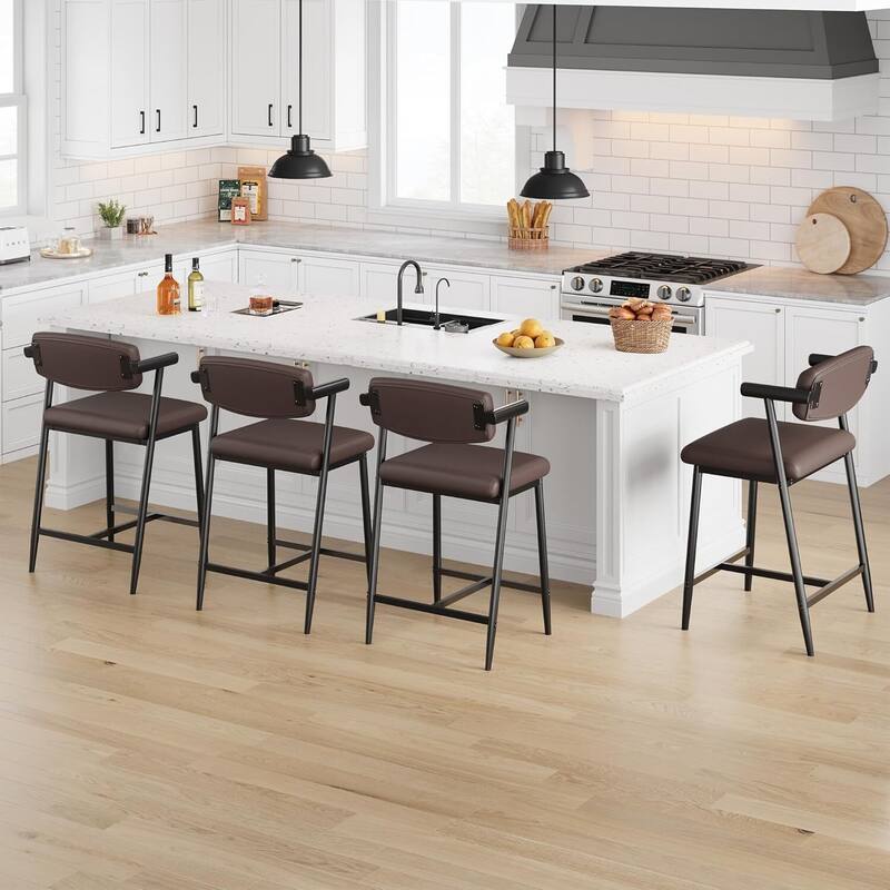 4 Pcs Counter Height Bar Stools Set for Kitchen Islands, Counter Bars