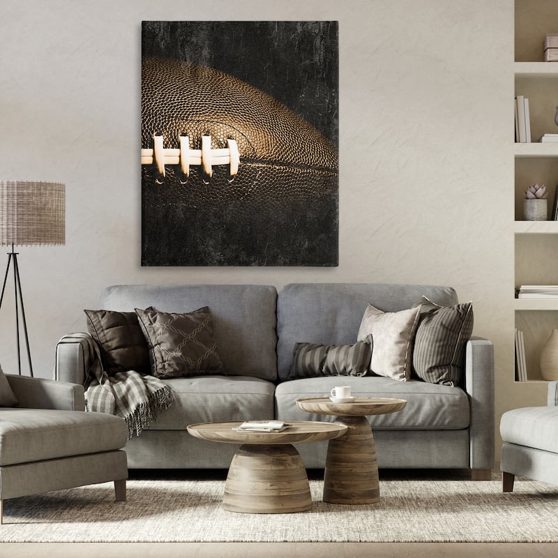 Stupell Rustic Football Close Up Canvas Wall Art Design By Kim Allen