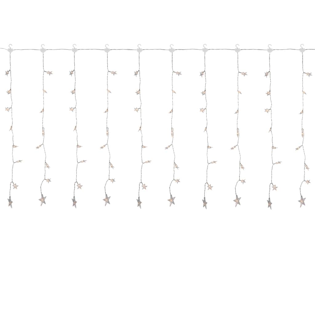 120 LED Warm White Curtain Christmas Lights - 7.5' Clear Wire