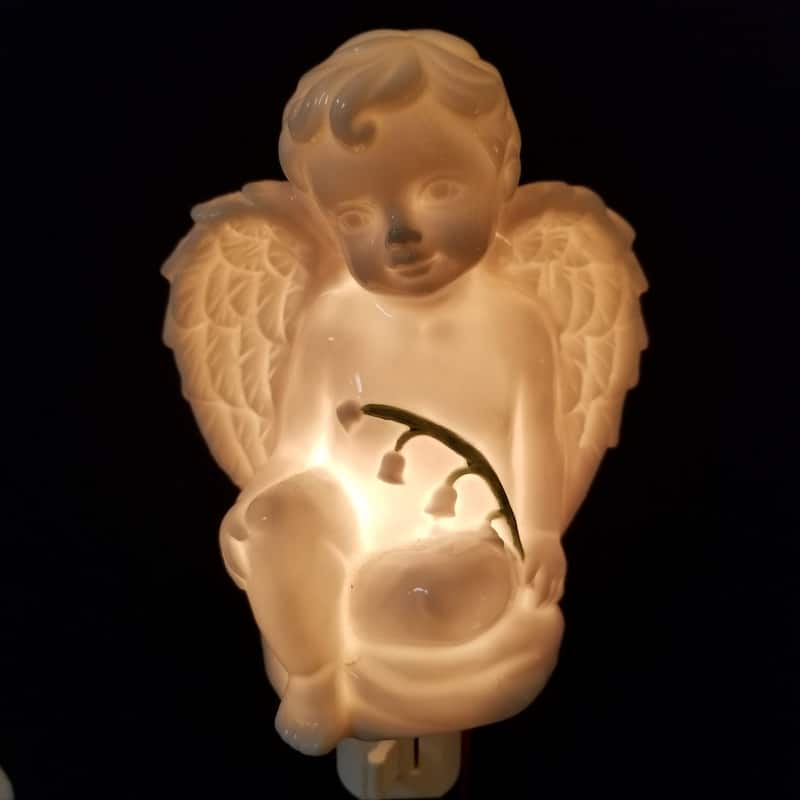 Angel Holding A Lily Of The Valley Flower Night Light