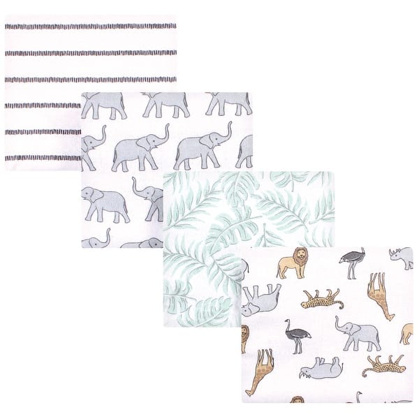 slide 1 of 1, Hudson Baby Unisex Baby Cotton Flannel Receiving Blankets, Modern Neutral Safari, One Size - Modern Neutral Safari - One Size One Size - Modern Neutral Safari