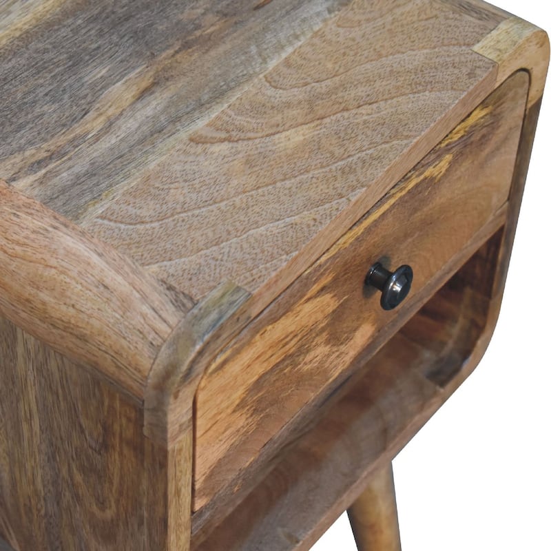 Artisan Furniture Solid Wood Mini Oak-ish Curve Lower Nightstand