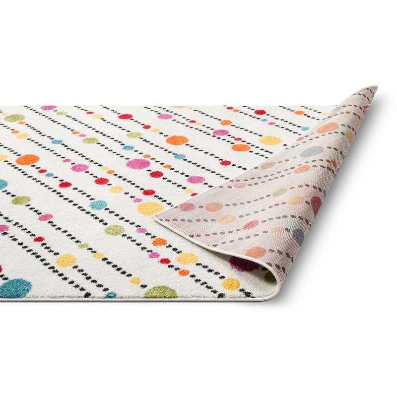 Well Woven Starbright Dandy Dots and Stripes Kids Area Rug