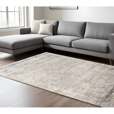 HomeRoots Medallion Contemporary Rectangle Area Rug