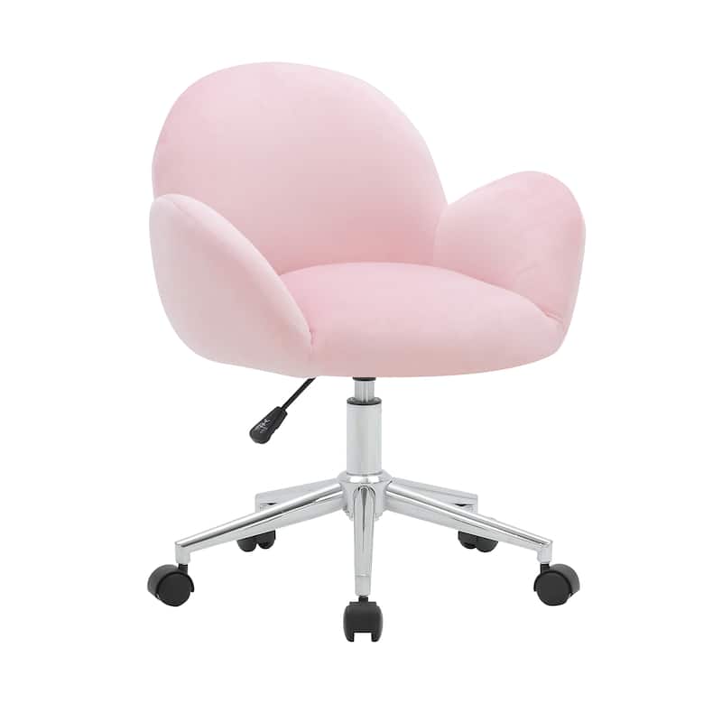 Porthos Home Quon Velvet/ Chrome Swivel Office Chair