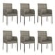 preview thumbnail 89 of 91, vidaXL 3 Piece Patio Dining Set with Cushions Black Poly Rattan - 18.9" x 21.7" x 34.6"