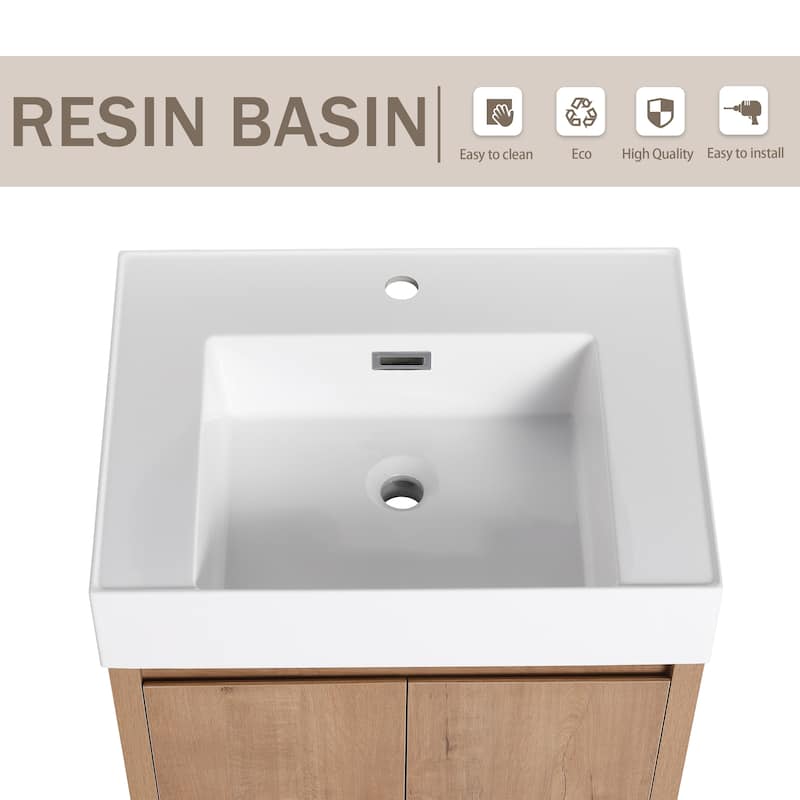 Beingnext 24"/30"/48"/60" Bathroom Vanity with Sink, Freestanding Bathroom Vanity with Soft Close Door