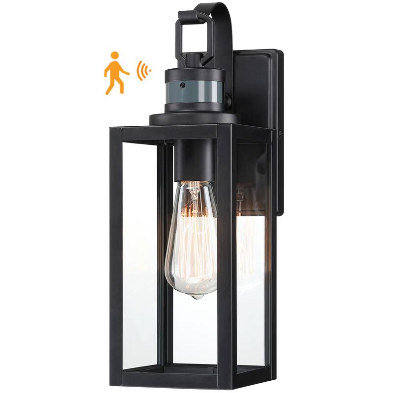 1-Light Motion Sensor Outdoor Wall Light - Matte Black