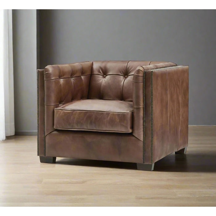 家具 ssssssk Tuxedo Leather Arm Chair - Overstock - 43634584