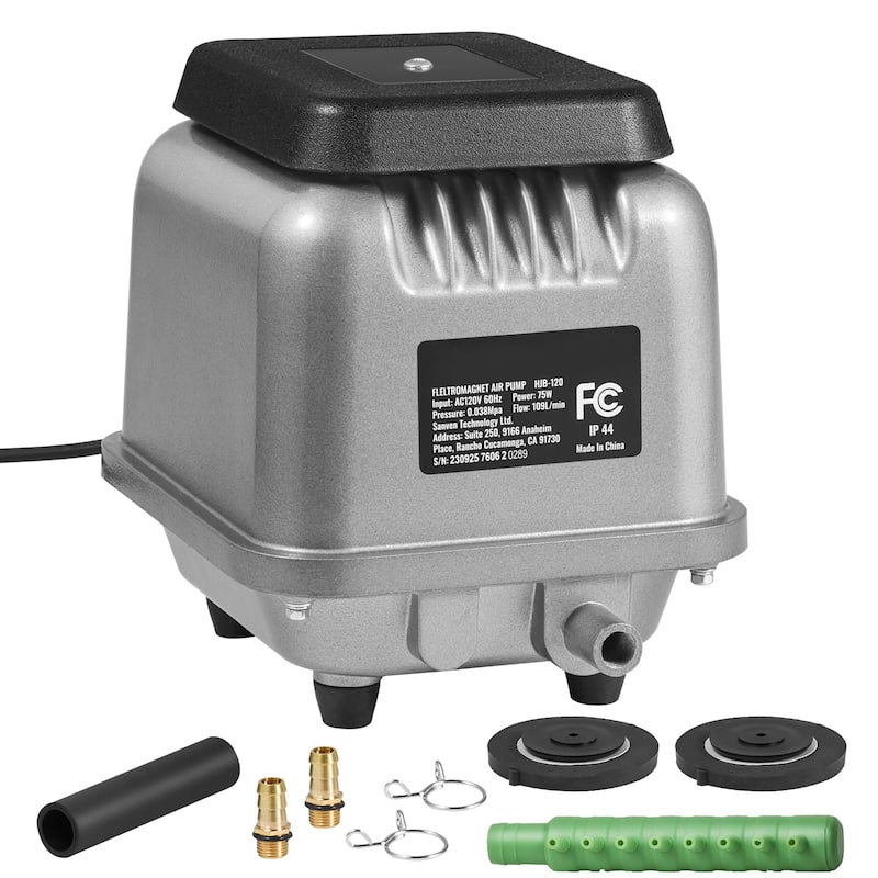 Linear Air Pump, Air Flow Septic Aerator Pump, Aeration System Water Gardens, Waste Treatment, Septic Tanks - 109L/Min