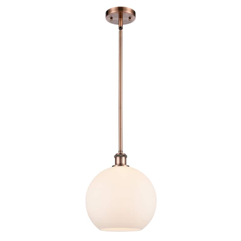 Innovations Lighting Large Athens 10" Wide Mini Pendant - Antique Copper / Matte White
