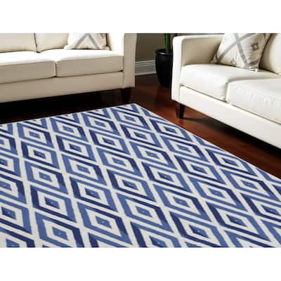 Joxa Power Loomed Distressed Geometric Modern Non Skid Stain Resistant Area Rug By HomeRoots - 120' X '84' X '0.39