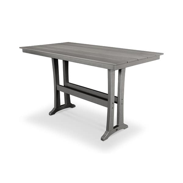 slide 1 of 7, POLYWOOD Farmhouse 37" x 72" Bar Table Slate Grey