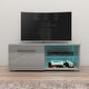 preview thumbnail 22 of 26, Moon Matte Gloss TV Stand with 16 Color LED Lights 40.5 Inches - Light Gray