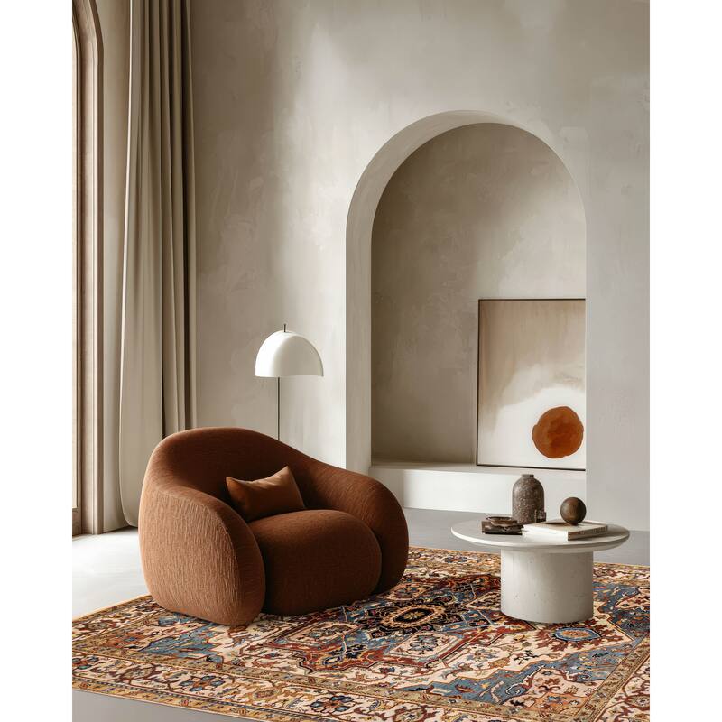 ECARPETGALLERY Hand-knotted Jules Sultane Ivory Wool Rug - 7'10 x 10'1