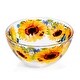 preview thumbnail 4 of 2, STP Goods Sunflowers Glass Salad Bowl Set of 2