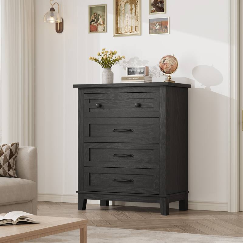 4 Dresser for Bedroom, 34.8" Tall Wooden Freestanding Chest of Drawers