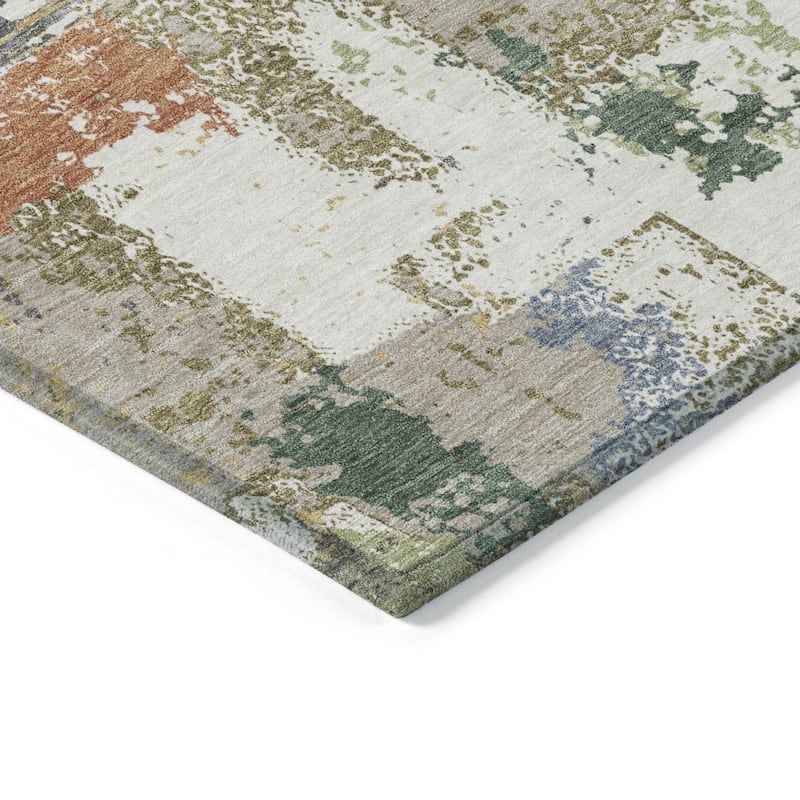 Machine Washable Indoor/Outdoor Casual Contemporary Chantille Rug