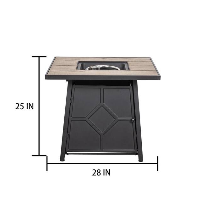 Outdoor Gas Square 50000 BTU Fire Pit Table