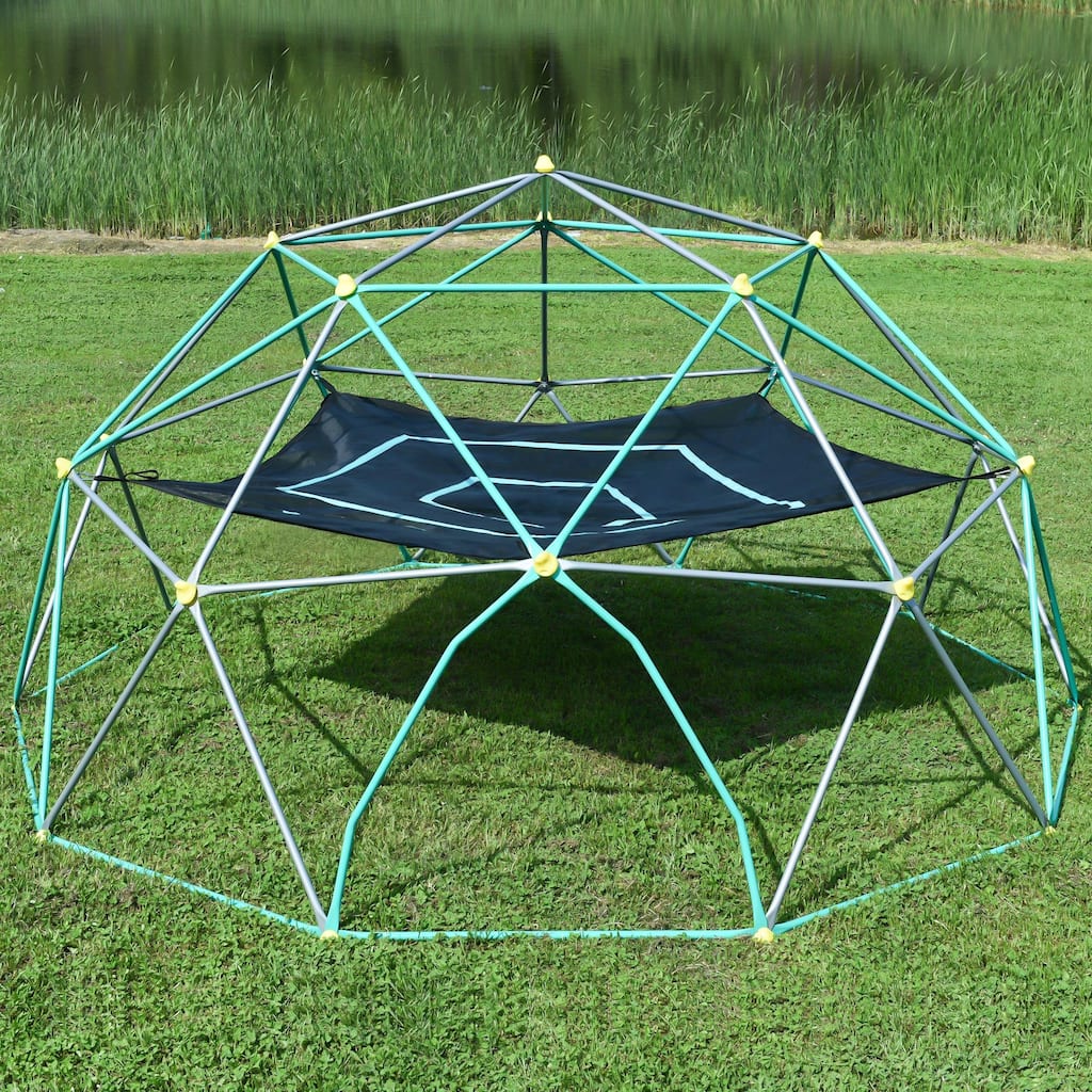 12ft Geometric Dome Climber Play Center with Hammock