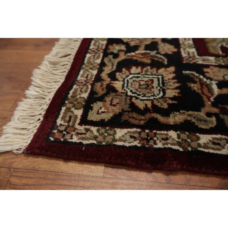Hand Knotted Oriental 100% Wool Carpet Traditional Floral Red Agra Area Rug - 6' 1'' X 4' 0''