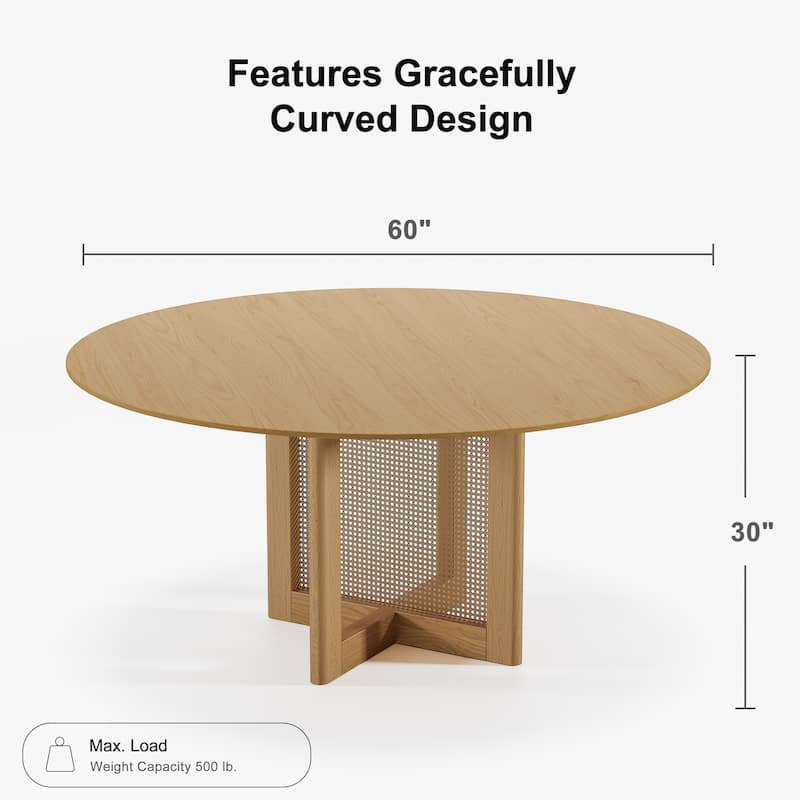 Solid Wood Round Dining Table 4-6 People